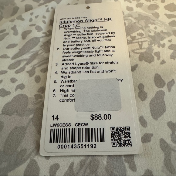 Lululemon sz 14 Align HR Leggings Cheetah print CECW 17” crop NEW - Picture 2 of 6